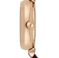 Emporio Armani Meccanico Mother of Pearl Skeleton Dial Brown Leather Strap Watch For Women - AR1993