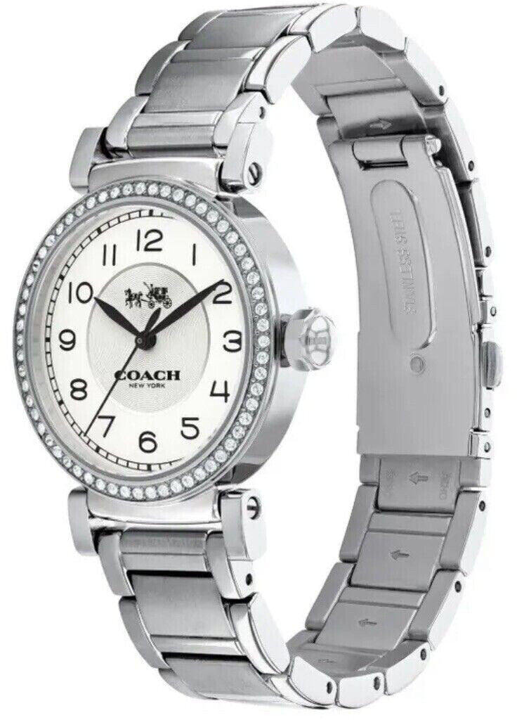 Coach Madison White Dial Silver Steel Strap Watch for Women - 14502396