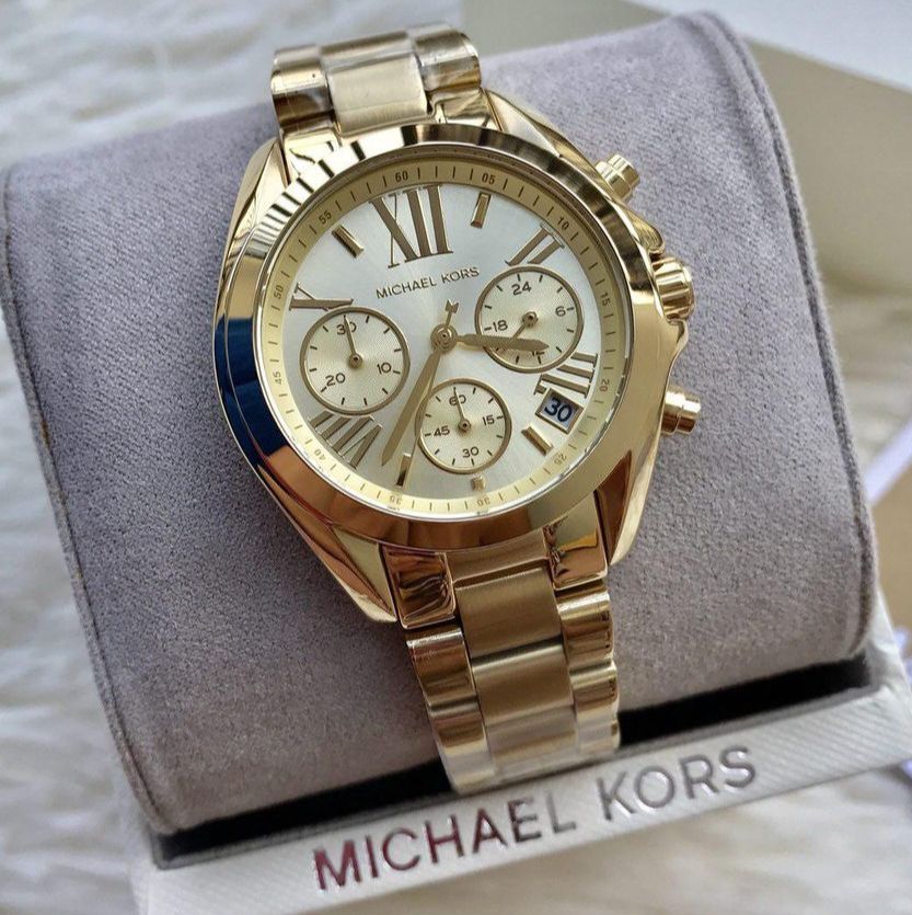 Michael Kors Bradshaw Gold Dial Gold Steel Strap Watch for Women - MK5798