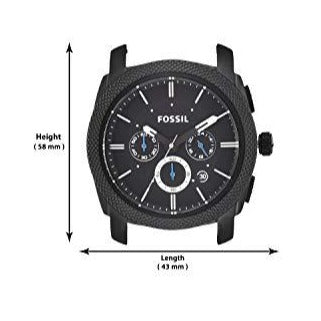 Fossil Machine Chronograph Black Dial Black Steel Strap Watch for Men - FS4552