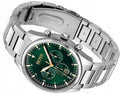 Hugo Boss Pioneer Chronograph Green Dial Silver Steel Strap Watch for Men - 1513868