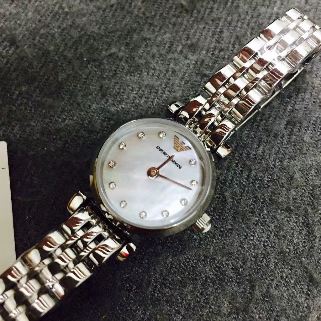 Emporio Armani Gianni T Bar Blue Dial Silver Steel Strap Watch For Women - AR1961