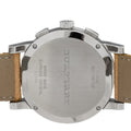 Burberry The City Chronograph White Dial Haymarket Beige Leather Strap Watch For Men - BU9360