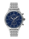 Hugo Boss Companion Chronograph Blue Dial Silver Steel Strap Watch for Men - 1513653