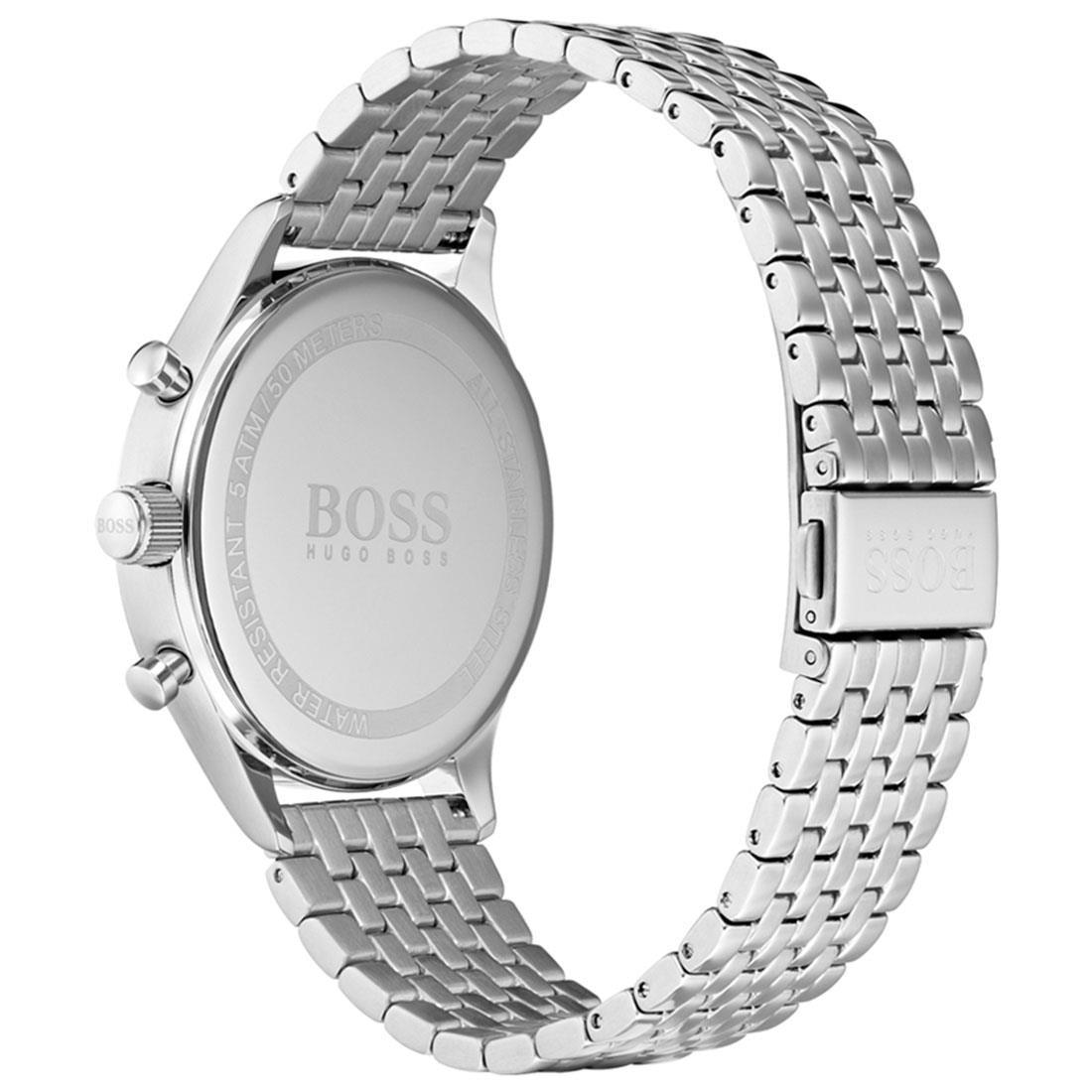 Hugo Boss Companion Chronograph Blue Dial Silver Steel Strap Watch for Men - 1513653