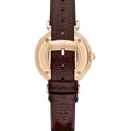 Emporio Armani Meccanico Mother of Pearl Skeleton Dial Brown Leather Strap Watch For Women - AR1993