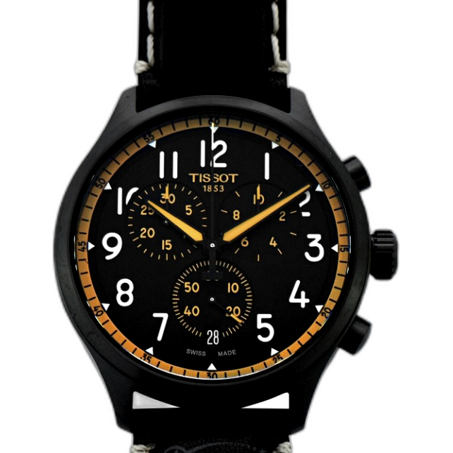 Tissot Chrono XL Vintage Chronograph Black Dial Black Leather Strap Watch For Men - T116.617.36.052.02