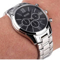 Hugo Boss Ambassador Chronograph Black Dial Silver Steel Strap Watch For Men - HB1513196