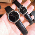 Movado Museum Black Dial Black Leather Strap Watch For Men - 2100002