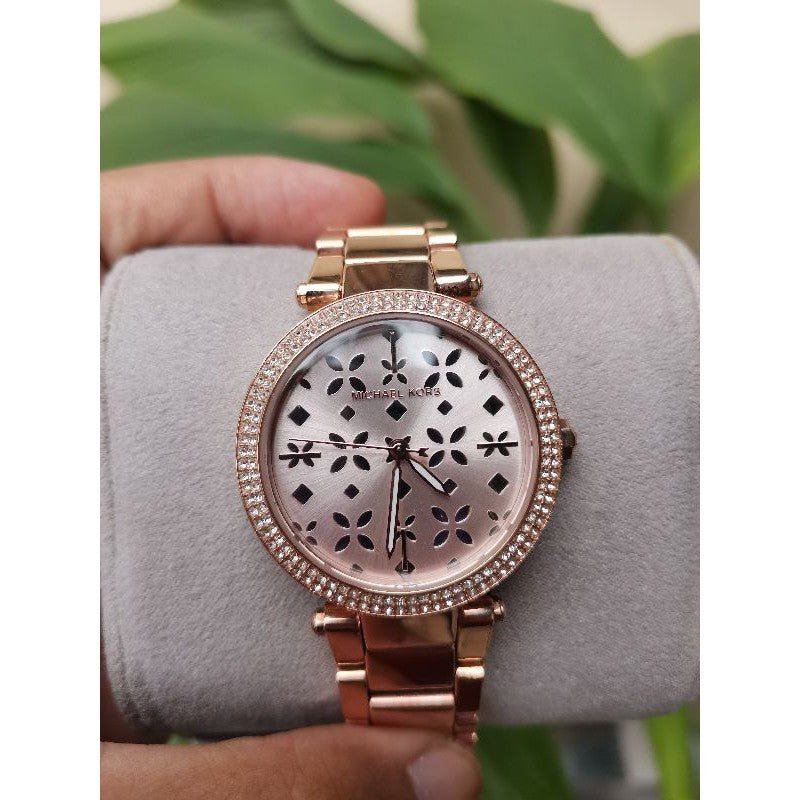 Michael Kors Parker Rose Gold Dial Steel Strap Watch for Women - MK6470