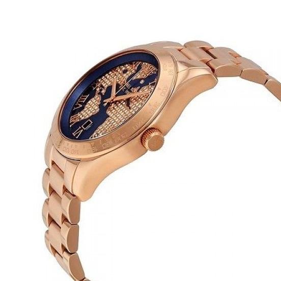 Michael Kors Layton Rose Gold Dial Rose Gold Steel Strap Watch for Women - MK6395