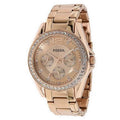 Fossil Riley Multifunction Rose Gold Dial Rose Gold Steel Strap Watch for Women - ES2811