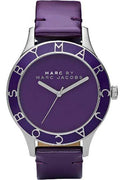 Marc Jacobs Blade Purple Dial Purple Leather Strap Watch for Women - MBM1158