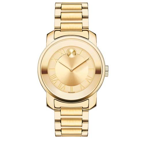 Movado Bold Gold Dial Gold Steel Strap Watch for Women - 3600323