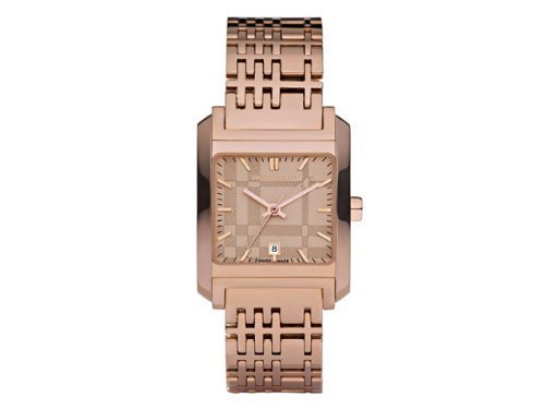 Burberry Nova Check Quartz Rose Gold Dial Rose Gold Stainless Steel Strap Watch for Women - BU1578