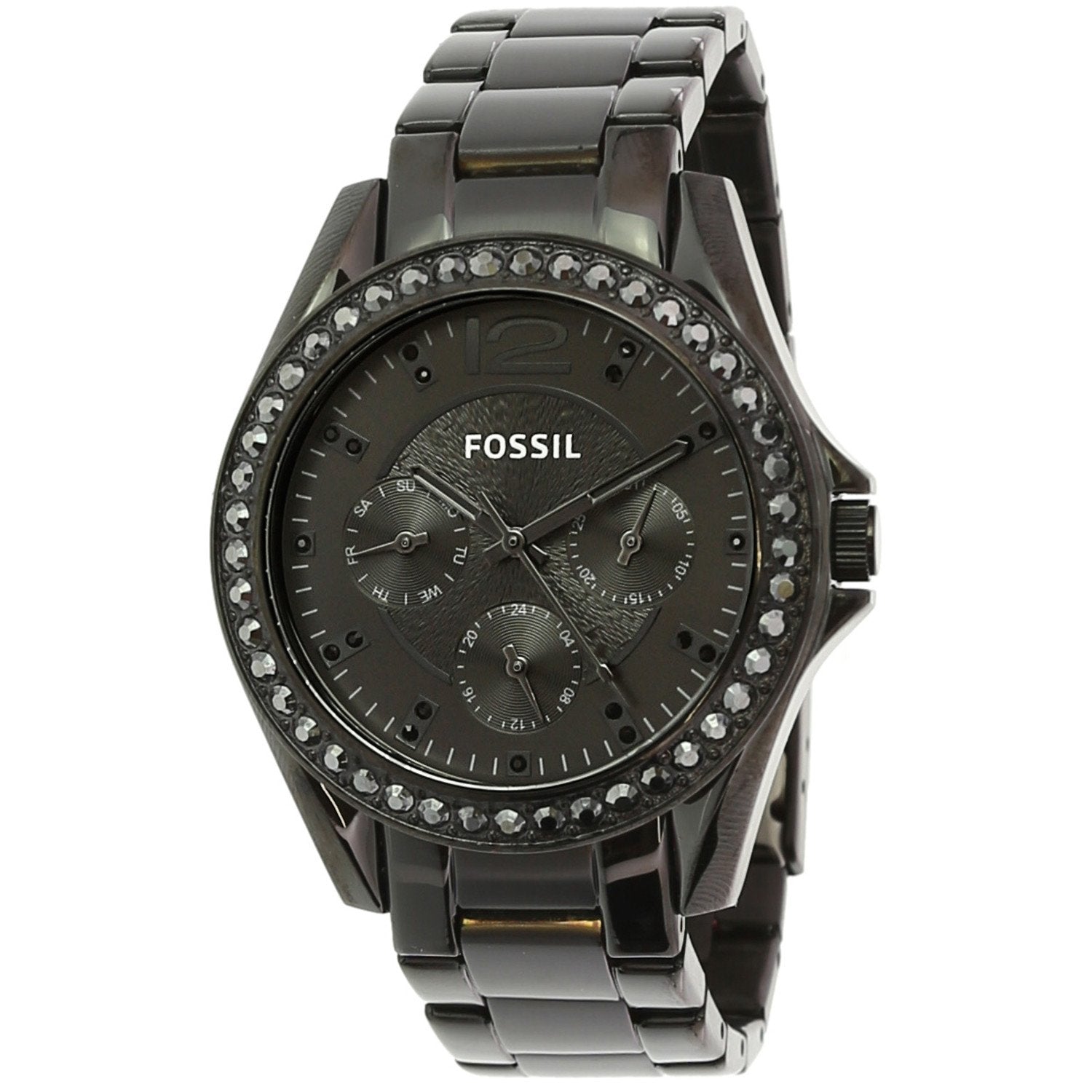 Fossil Riley Multifunction Black Dial Black Steel Strap Watch for Women - ES4519