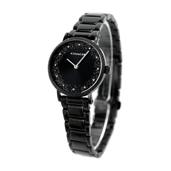 Coach Perry Black Ion Plated Dial Black Steel Strap Watch for Women - 14503641