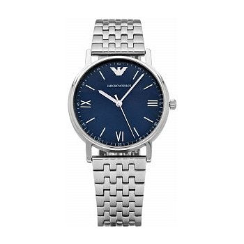 Emporio Armani Kappa Quartz Blue Dial Silver Steel Strap Watch For Men - AR80010