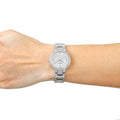 Fossil Virginia Silver Dial Silver Steel Strap Watch for Women - ES3282