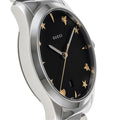 Gucci G Timeless Black Dial Silver Steel Strap Watch For Women - YA1264029A