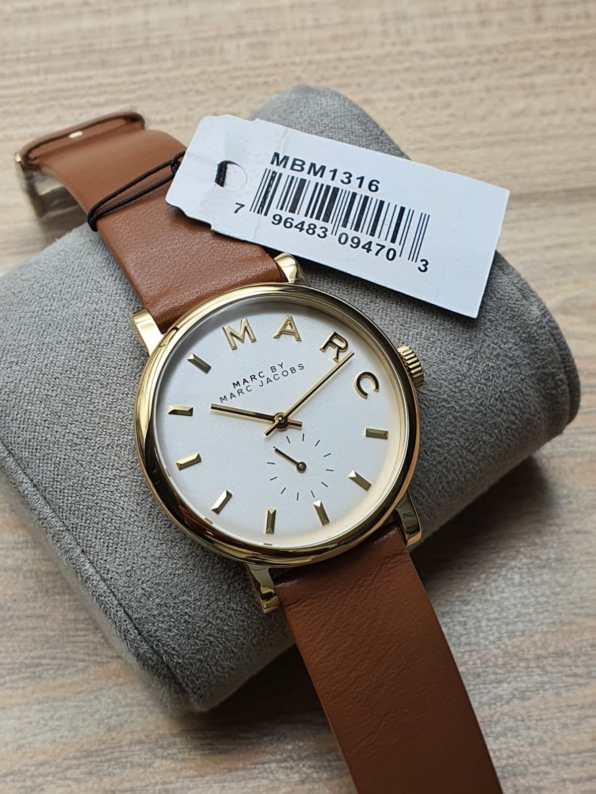 Marc Jacobs Baker White Dial Brown Leather Strap Watch for Womern - MBM1316