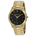 Michael Kors Runway Black Dial Gold Steel Strap Watch for Women - MK3478