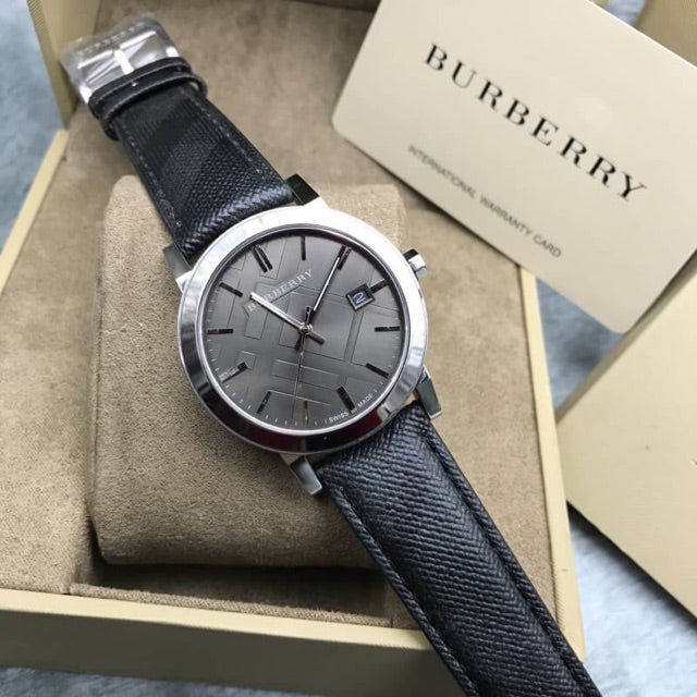 Burberry The City Black Dial Black Polyvinyl Strap Watch for Men - BU9030