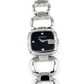 Gucci G Diamond Quartz Black Dial Silver Steel Strap Watch For Women - YA125509