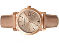 Burberry The City Beige Dial Beige Leather Strap Watch for Women - BU9109