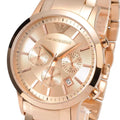 Emporio Armani Classic Chronograph Rose Gold Dial Rose Gold Steel Strap Watch For Men - AR2452