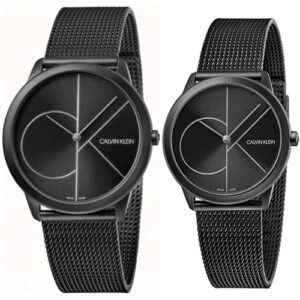 Calvin Klein Minimal Black Dial Black Mesh Bracelet Watch for Men - K3M5145X