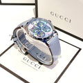 Gucci G Timeless Mother of Pearl Blue Dial Blue Leather Strap Watch For Women - YA1264124