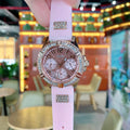 Guess Frontier Diamonds Rose Gold Dial Pink Rubber Strap Watch For Women - W1160L5