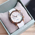 Guess Catalina White & Rose Gold Dial White Silicon Strap Watch For Women - W0562L1