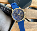 Guess Sunrise Blue Dial with Diamonds Blue Rubber Strap Watch For Women - W0616L2