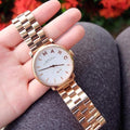 Marc Jacobs Baker White Dial Rose Gold Stainless Steel Strap Watch for Women - MBM3244