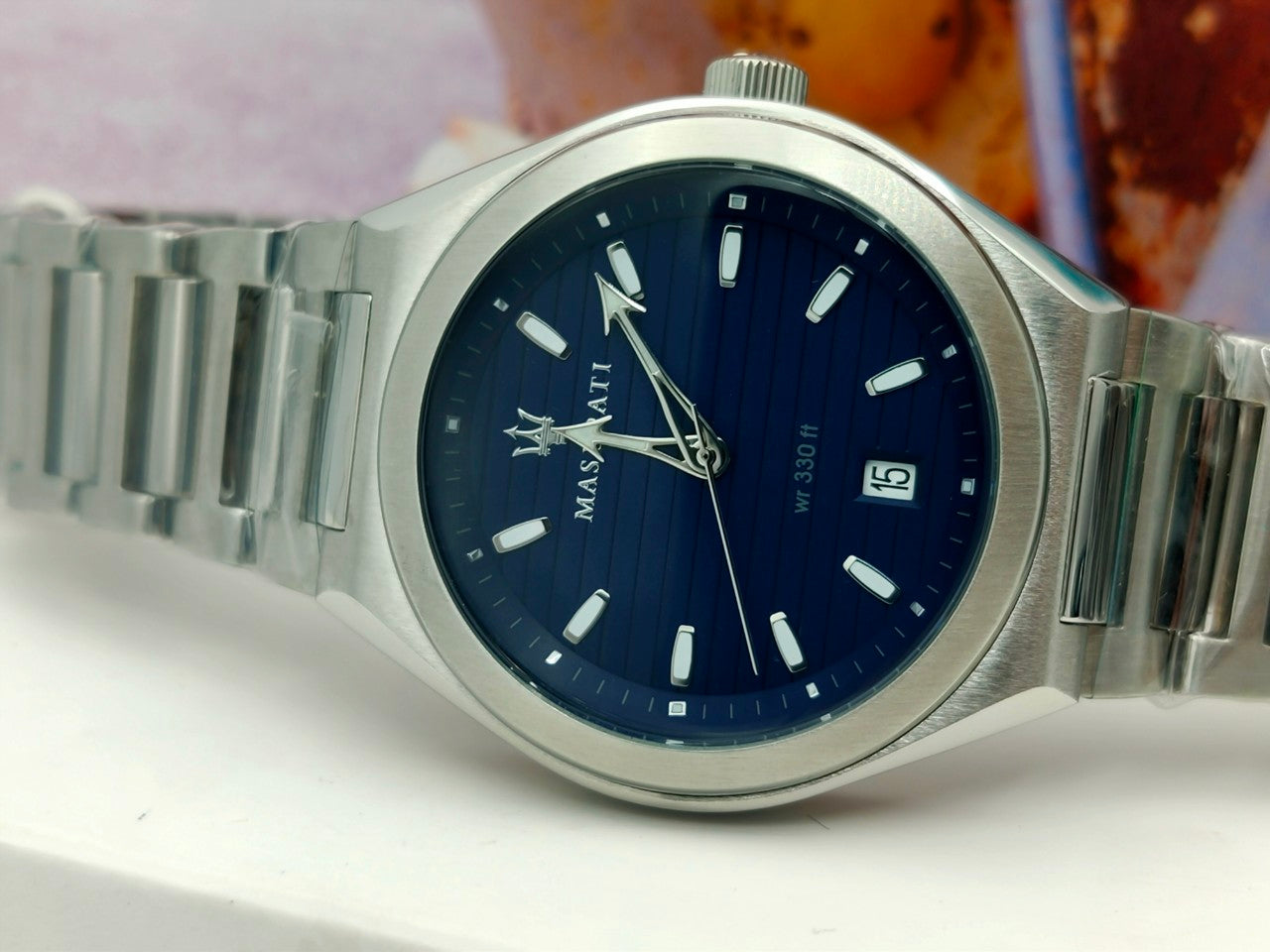 Maserati Triconic Quartz Blue Dial Silver Stainless Steel Strap Watch For Men - R8853139002