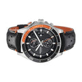 Fossil Wakefield Chronograph Black Dial Black Leather Strap Watch for Men - CH2953