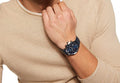 Emporio Armani Giovanni T Bar Chronograph Quartz Blue Dial Blue Leather Strap Watch For Men - AR11226