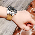 Guess Continental Multifunction Black Dial Brown Leather Strap Watch for Men - GW0262G1