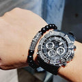 Guess Trophy Multifunction Black Dial Black Rubber Strap Watch for Men - GW0333G1