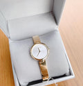 Calvin Klein Authentic Silver Dial Gold Steel Strap Watch for Women - K8G23546