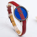 Calvin Klein Rebel Blue Dial Maroon Leather Strap Watch for Women - K8P231UN