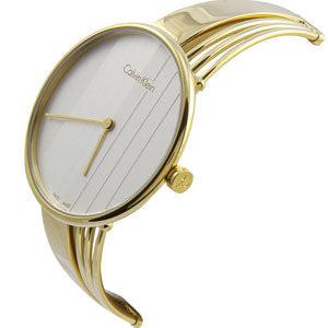 Calvin Klein Drift Silver Dial Gold Steel Strap Watch for Women - K6S2N516