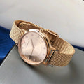 Emporio Armani Kappa Quartz Pink Dial Pink Mesh Bracelet Watch For Women - AR11129