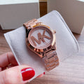 Michael Kors Slim Runway Rose Gold Dial Rose Gold Steel Strap Watch for Women - MK3549