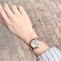 Tissot T Wave Mother of Pearl Dial Rose Gold Steel Strap Watch For Women - T112.210.33.113.00