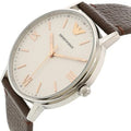 Emporio Armani White Dial Brown Leather Strap Watch For Men - AR11103