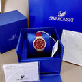 Swarovski Passage Chrono Red Dial Red Leather Strap Watch for Women - 5580345