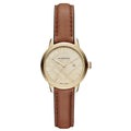 Burberry The Classic Champagne Dial Brown Leather Strap Watch for Women - BU10101